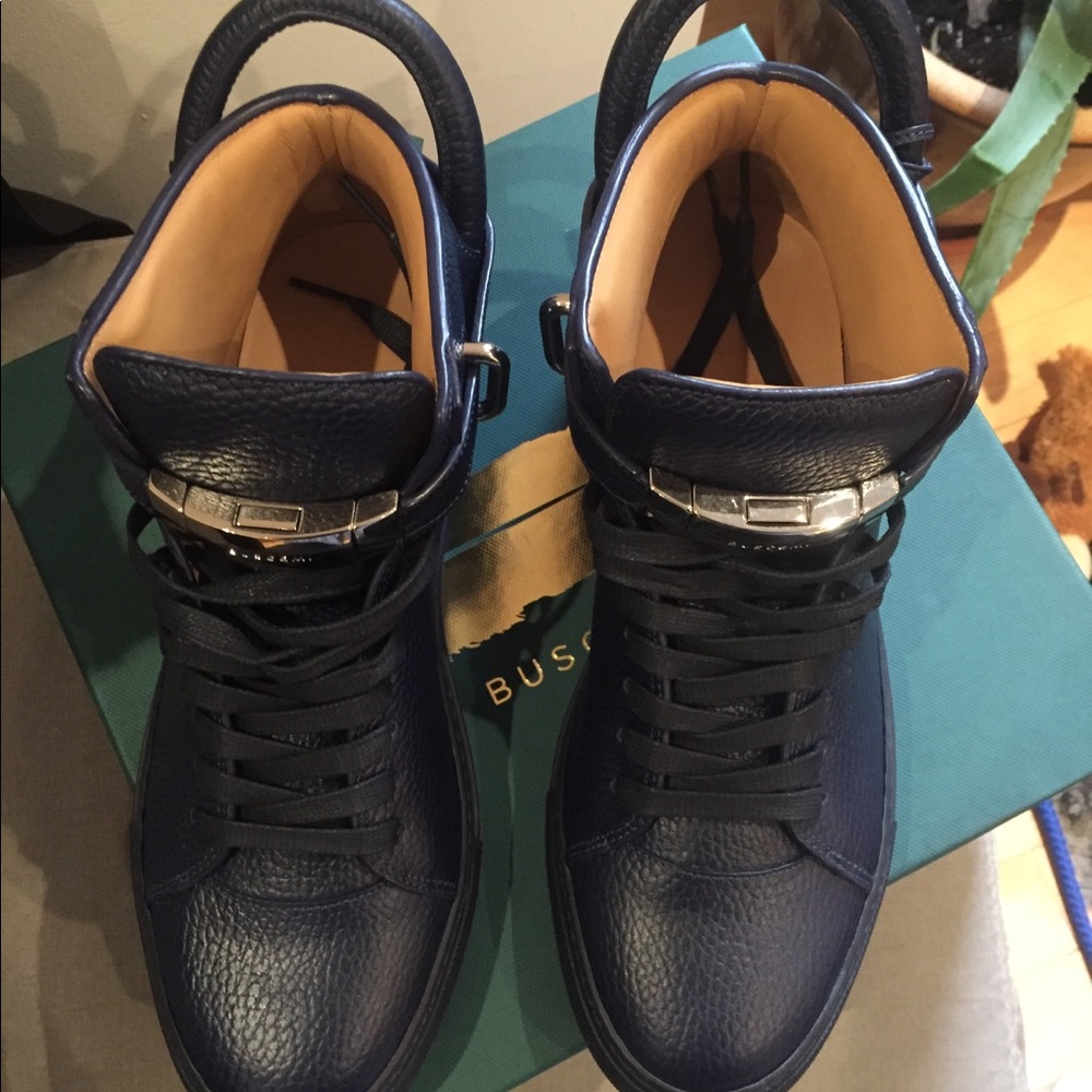 BUSCEMI 100mm Men’s Leather High-Top Sneaker
